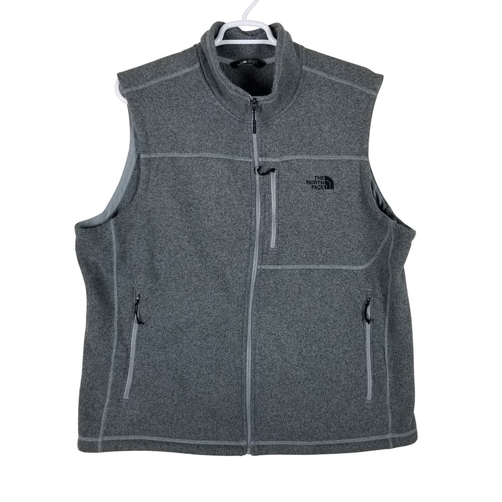 The North Face Gordon Lyons Vest Mens XXL Dark Grey Heather Full Zip Fleece